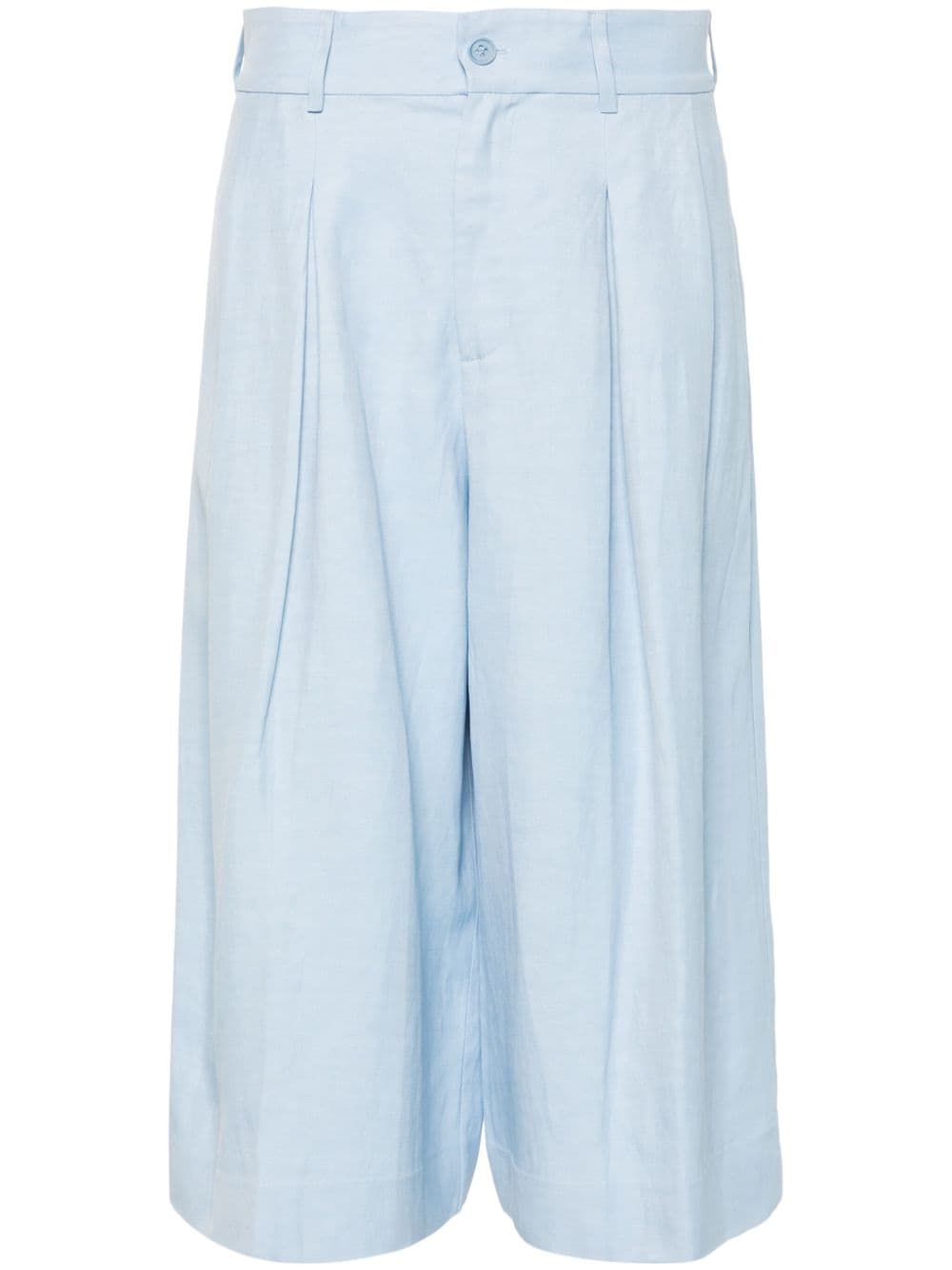 P.a.r.o.s.h Pleated Below-knee Shorts In Blue