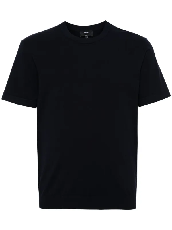 Theory Crew-neck Jersey T-shirt in Blue