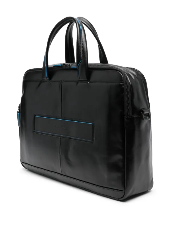 PIQUADRO logo-patch Leather Laptop Bag Black FARFETCH PH