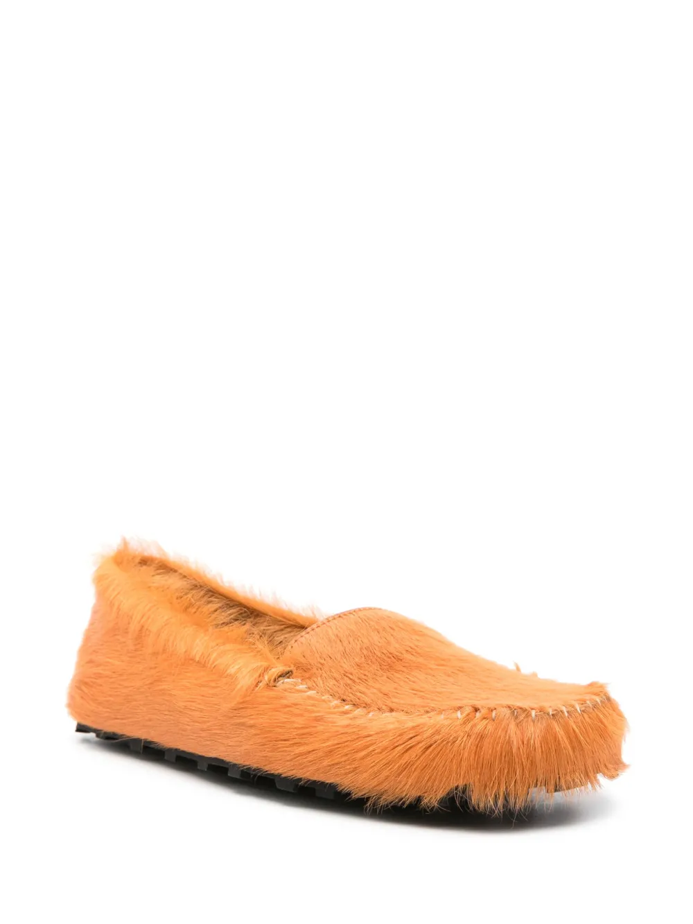 Marni Slip-on loafers met kalfshaar - Oranje