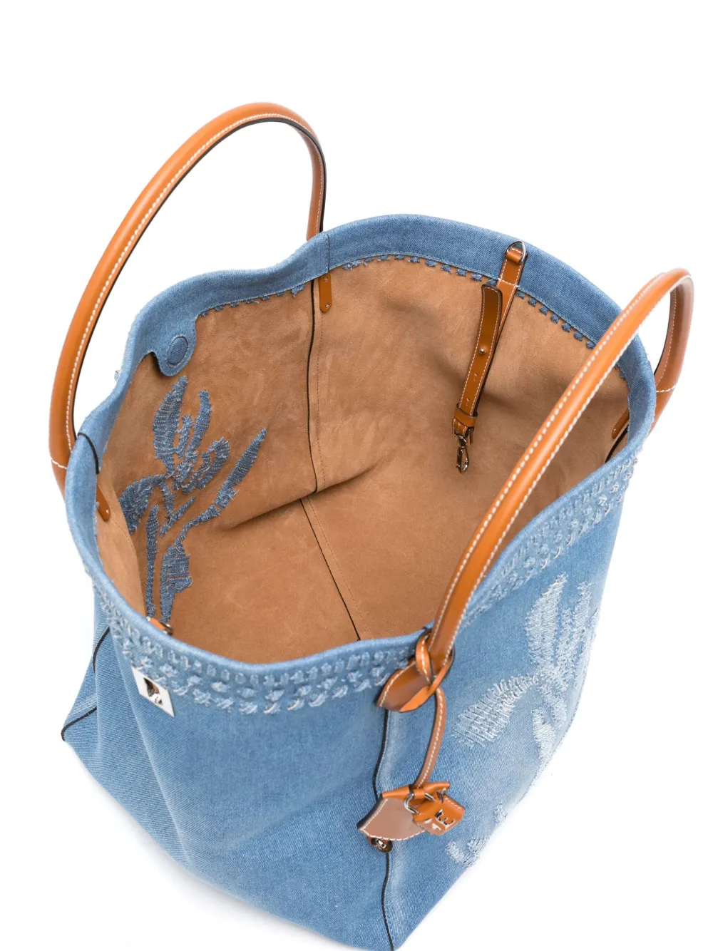 Shop Ermanno Scervino Maggie Denim Tote Bag In Blue