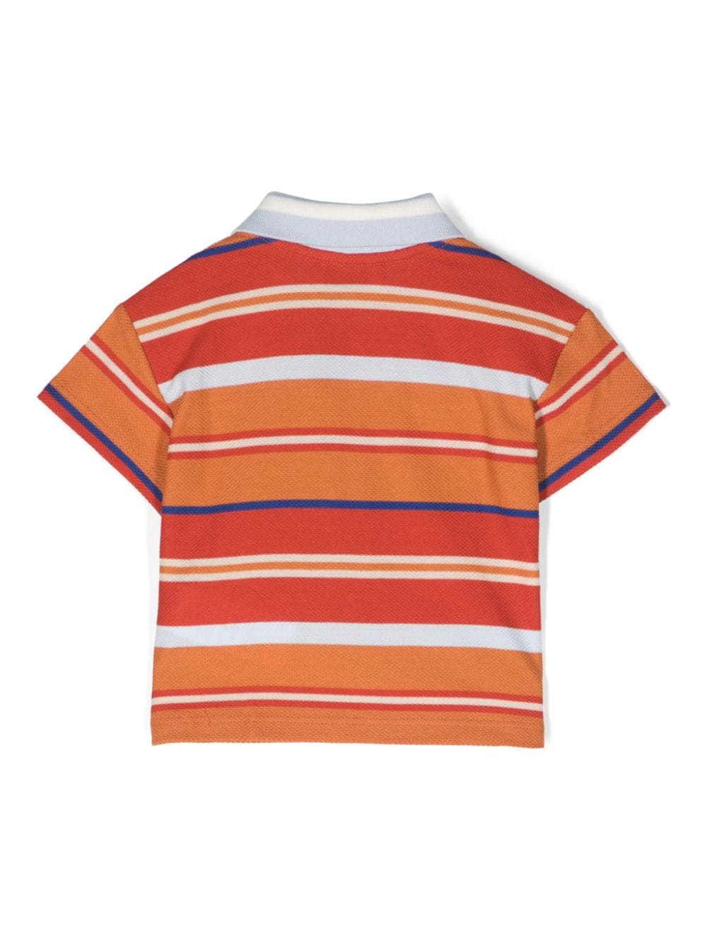 ETRO KIDS Pegaso-embroidered striped polo shirt - Oranje