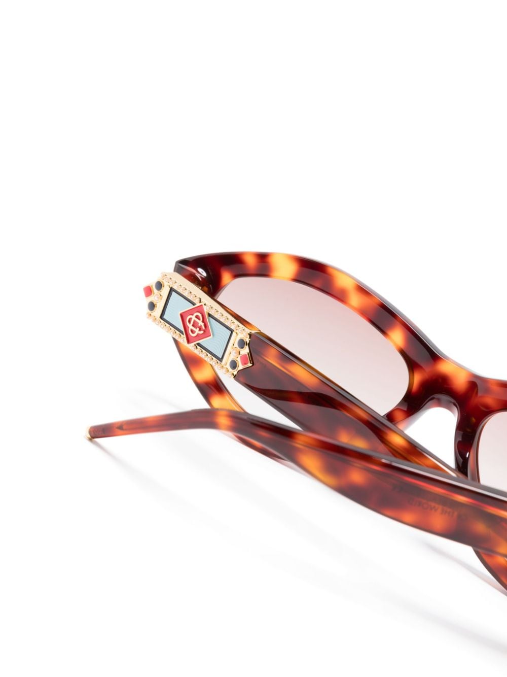 经典印花标牌猫眼框太阳眼镜