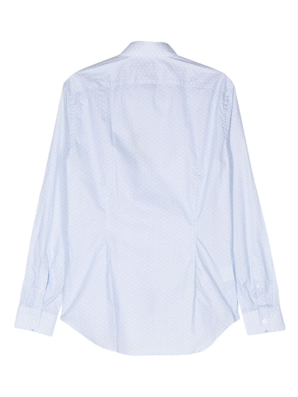 Shop Corneliani Mix-print Cotton Shirt In Blue