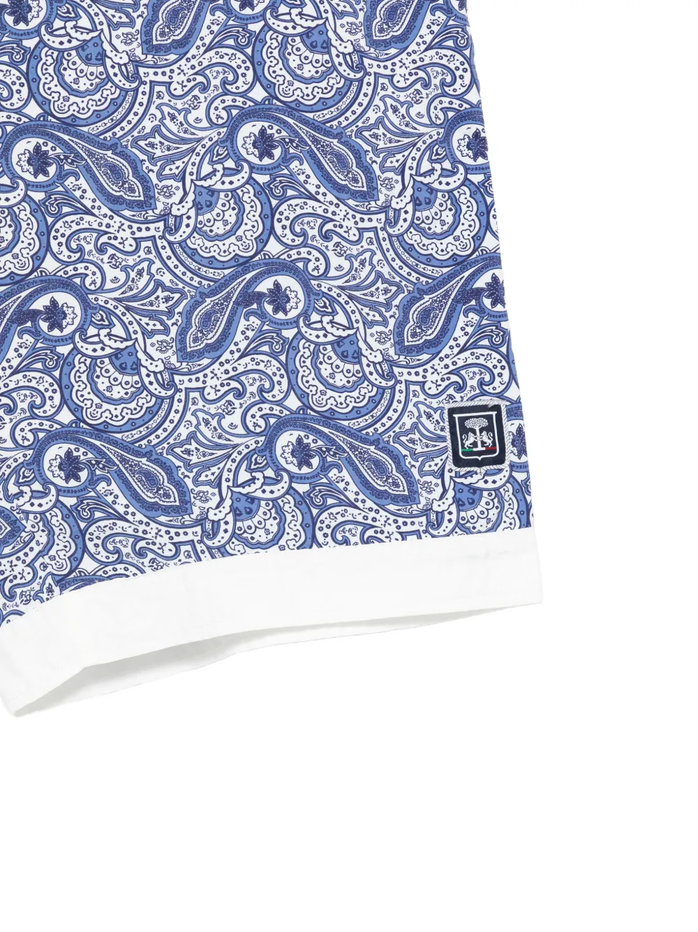  Corneliani Paisley Print Swim Trunks - Blue 