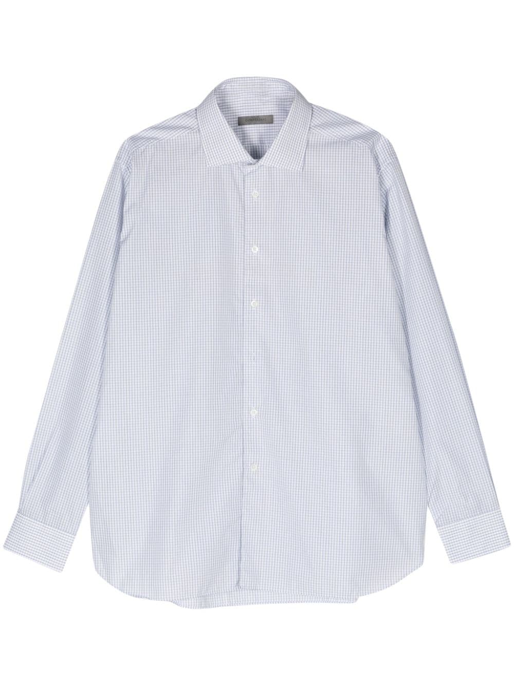 Corneliani Checked Cotton Shirt In White