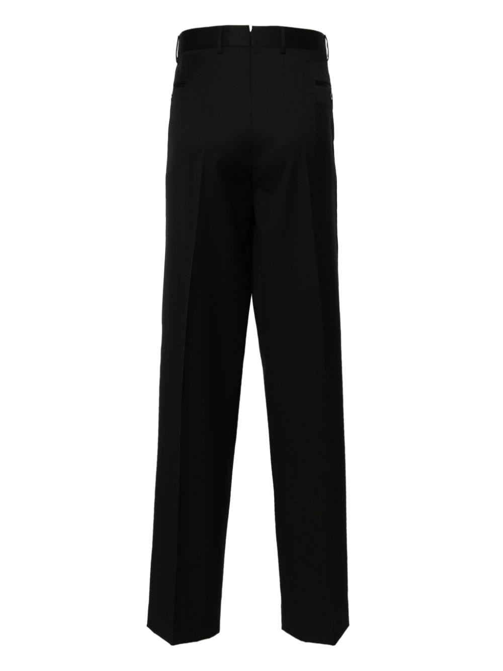 Shop Corneliani Mid-rise Tailored Wool Trousers In Black