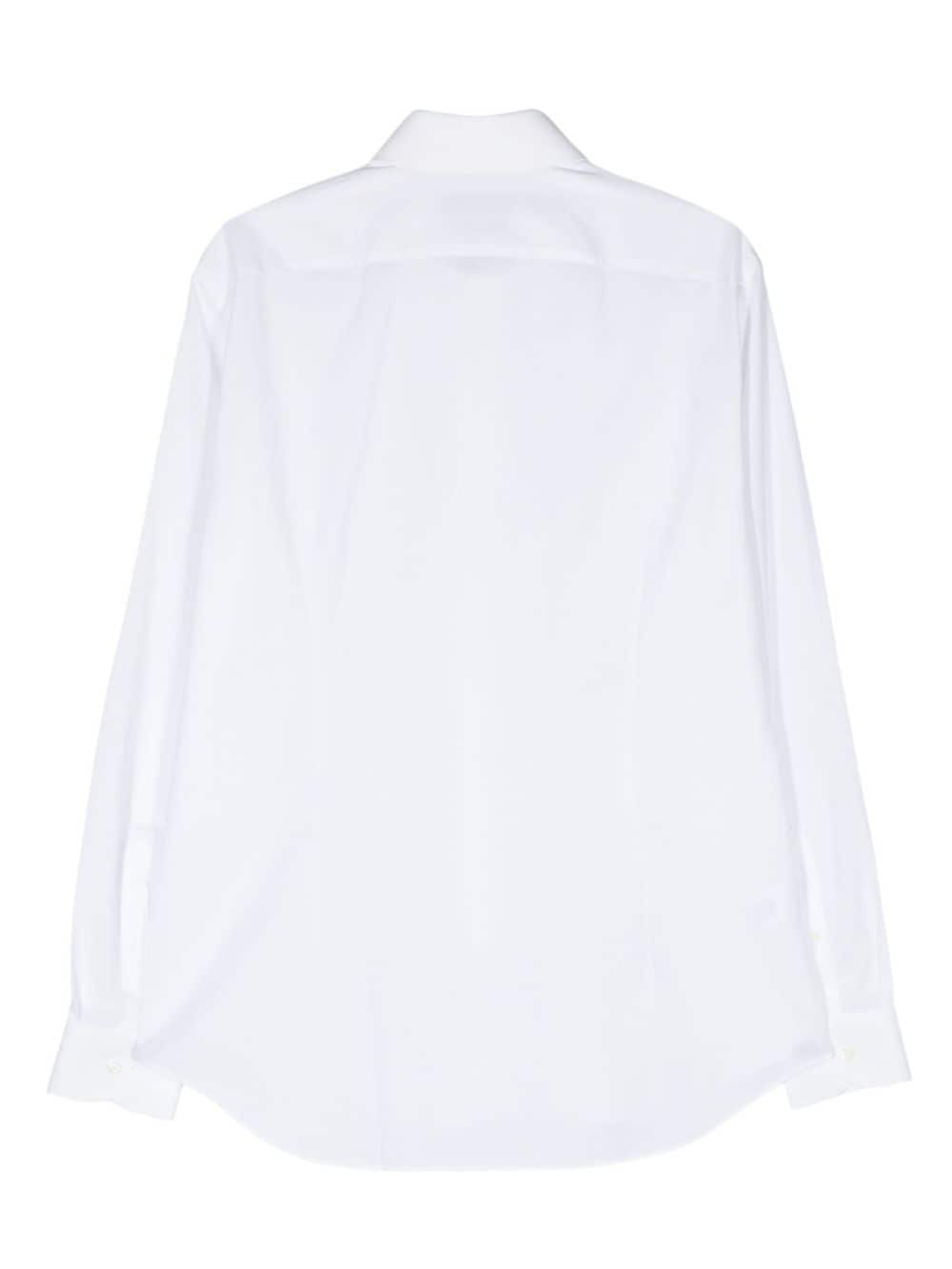 Shop Corneliani Classic-collar Cotton Shirt In White