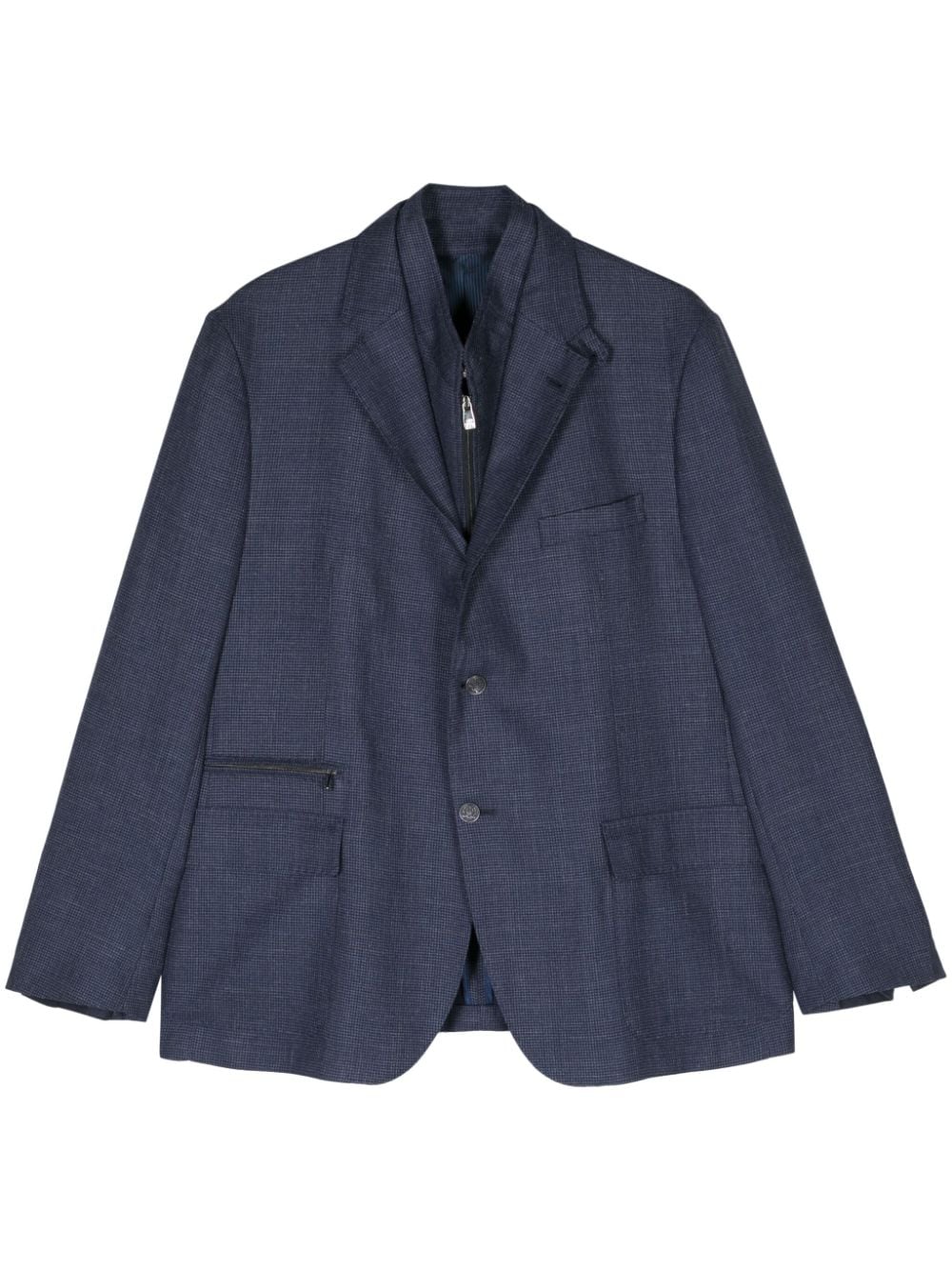 Corneliani panelled single-breasted blazer Blauw