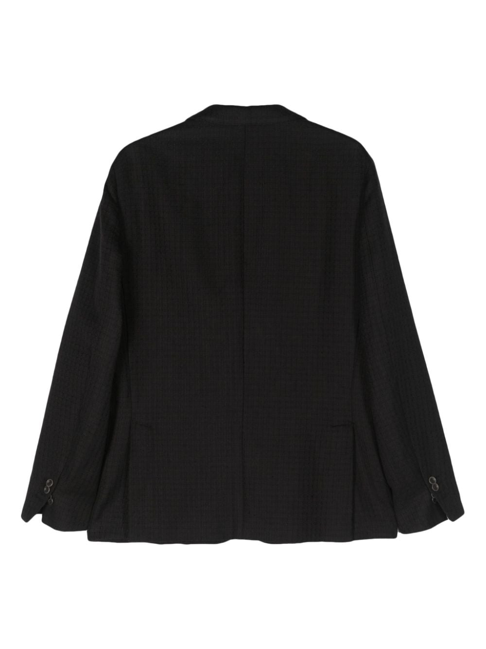 Shop Corneliani Single-breasted Textured Blazer In Black