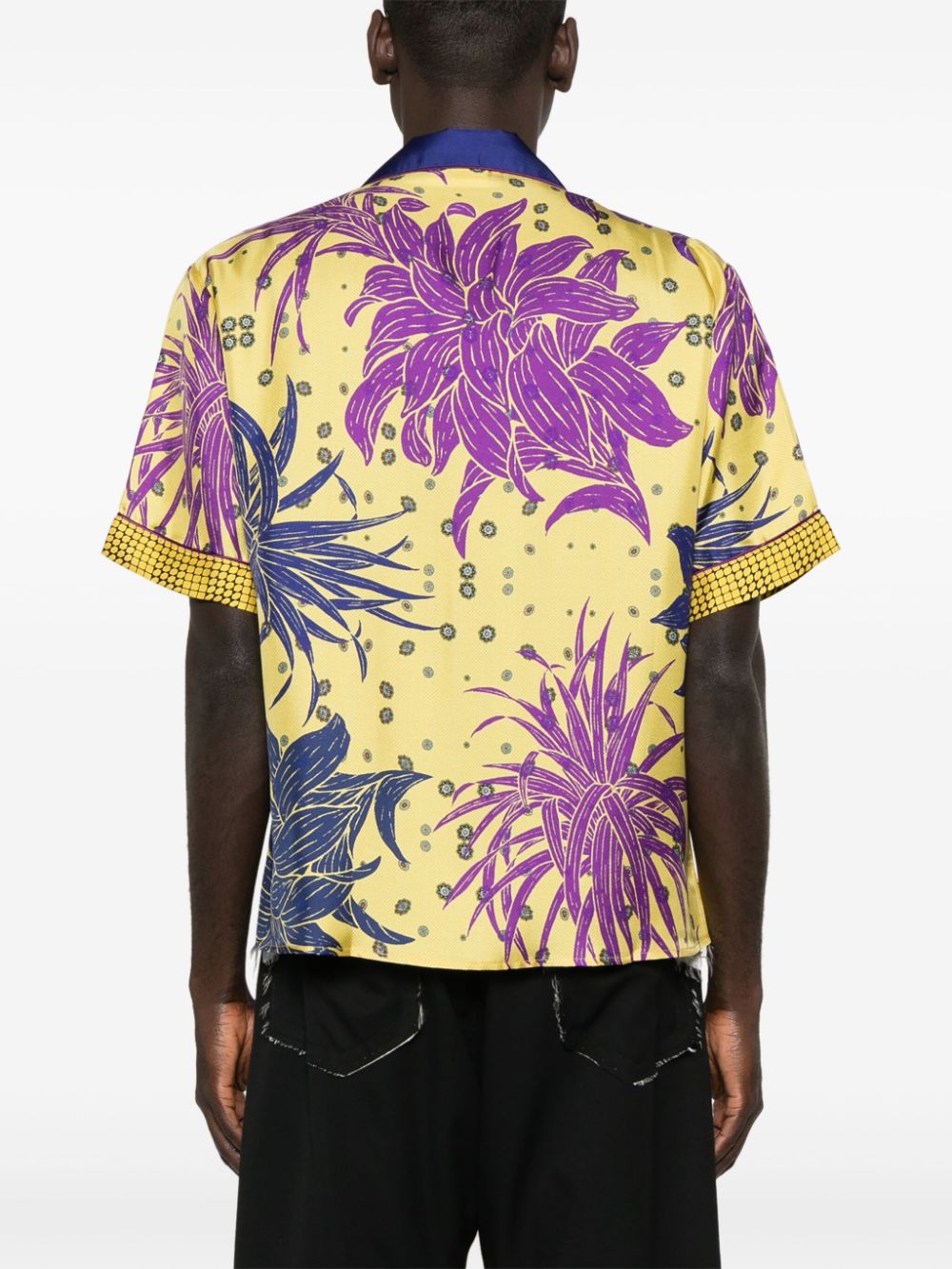 Shop Pierre-louis Mascia Floral Silk Shirt In Yellow