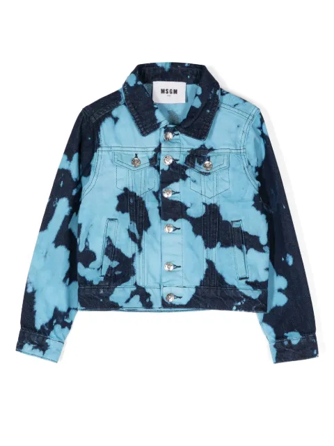 MSGM Kids bleached-effect denim jacket