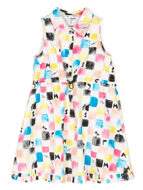 MSGM Kids graphic-print drawstring dress