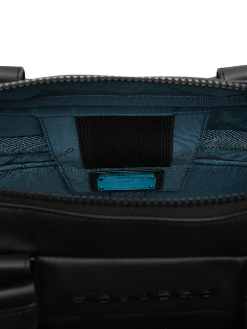 Shop Piquadro Leather Laptop Bag In Schwarz