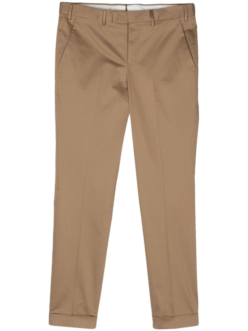 Shop Pt Torino Mid-rise Tapered Trousers In Neutrals