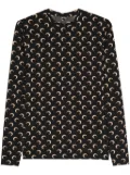 Marine Serre moon-print jersey top - Brown