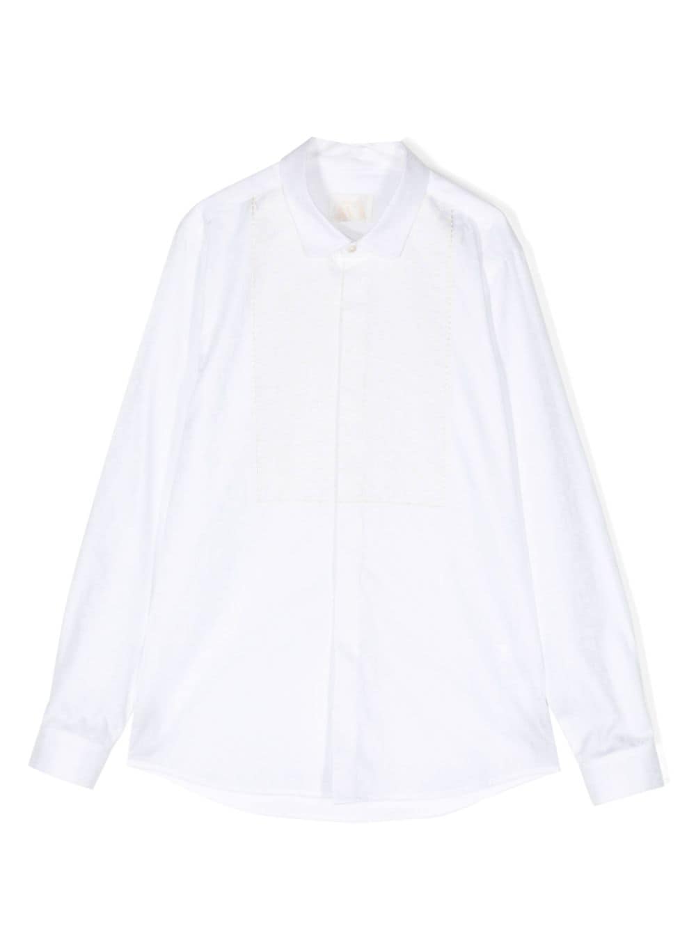 Maison Ava Kids' Parker Cotton Shirt In White