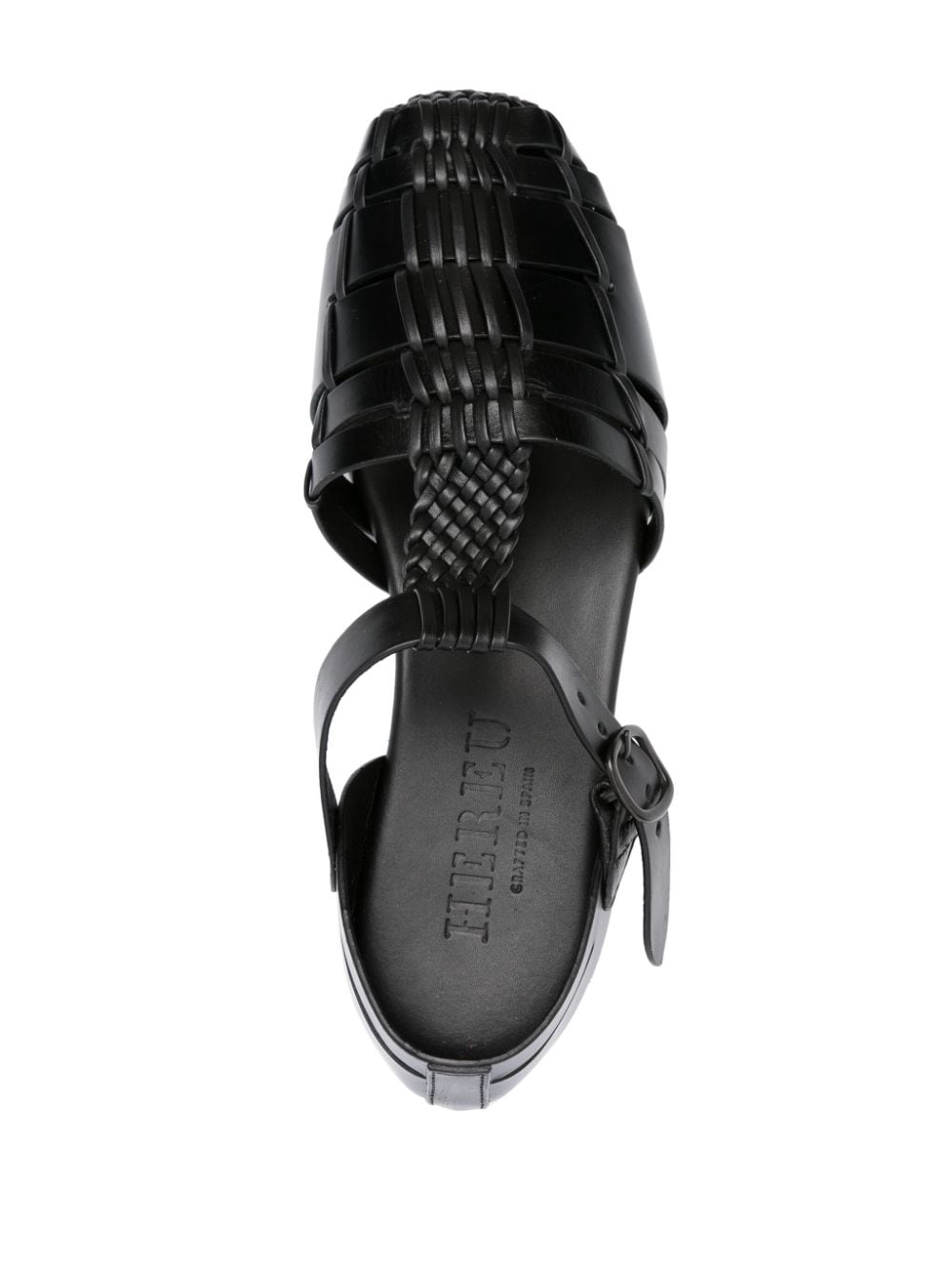Shop Hereu Vedra Leather Sandals In Black