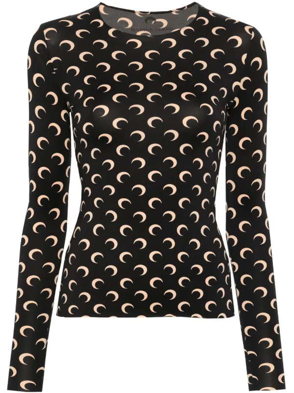 Marine Serre Regenerated second-skin Top | Black | FARFETCH