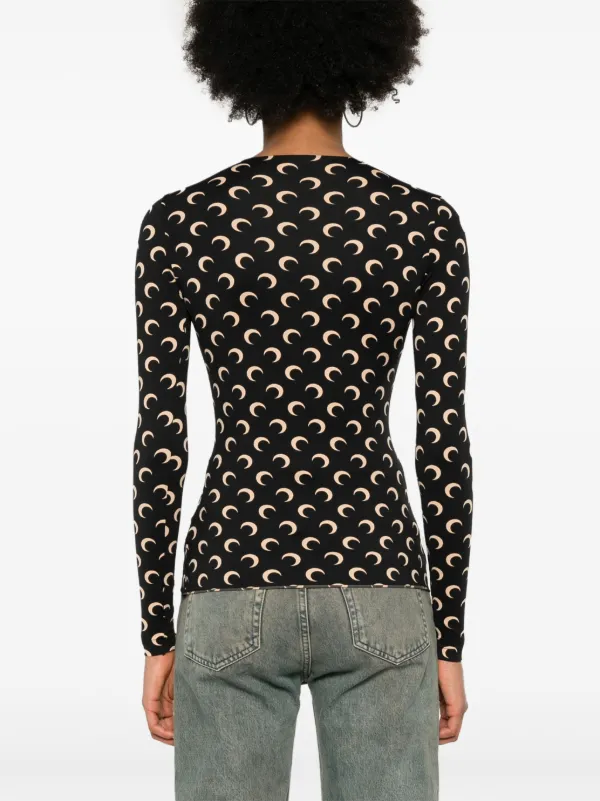 Marine Serre Regenerated second-skin Top | Black | FARFETCH