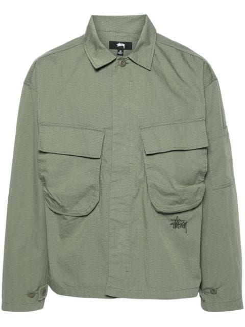 Stüssy embroidered-logo shirt jacket