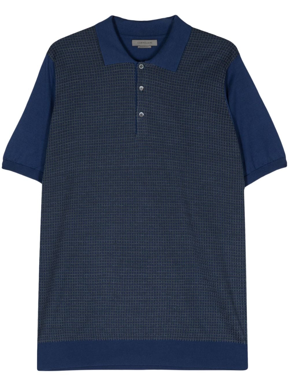 Corneliani intarsia-knit polo jumper Blauw