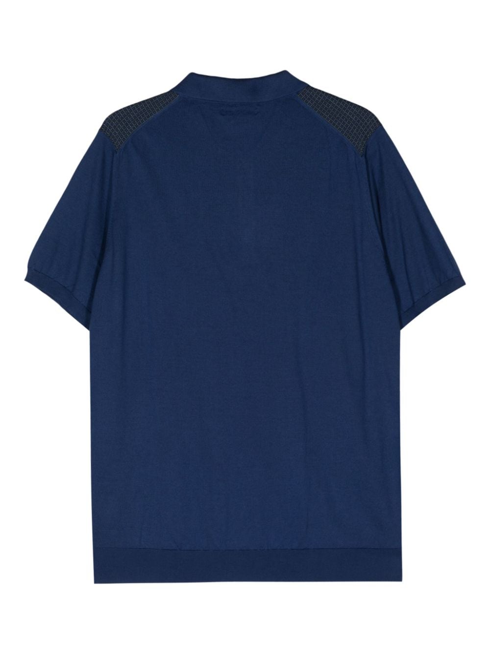 Shop Corneliani Intarsia-knit Polo Jumper In Blue