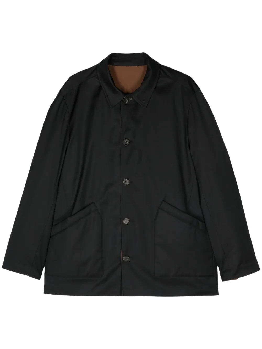 Corneliani spread-collar single-breasted coat Blauw