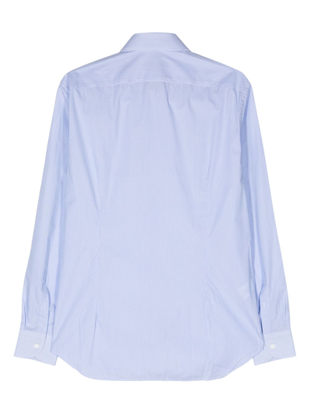 Shop Corneliani Pinstriped Cotton Shirt In Blue