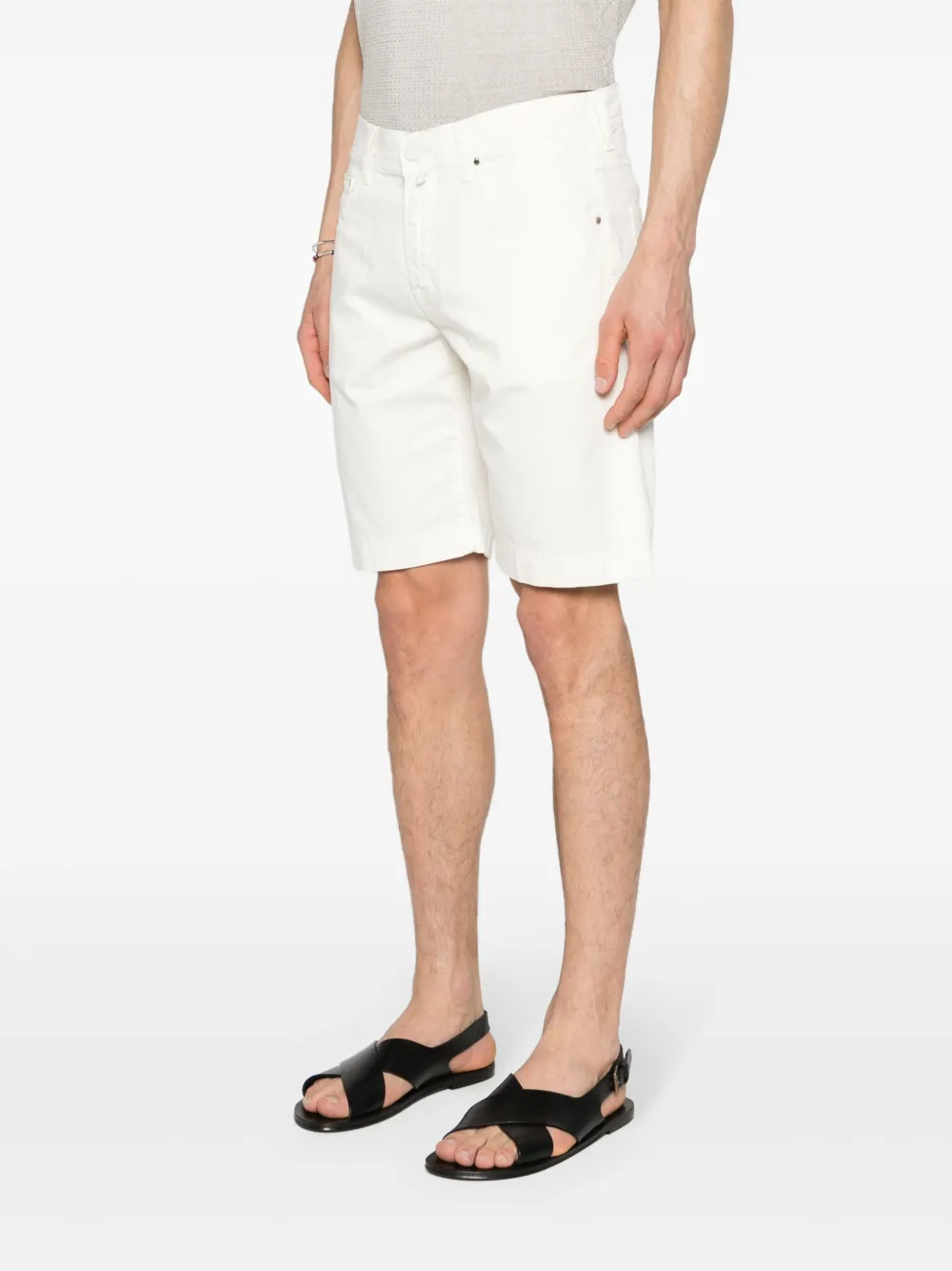 Jacob Cohën Nicolas popeline chino shorts Wit