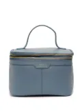 Sarah Chofakian logo-print leather make up bag - Blue