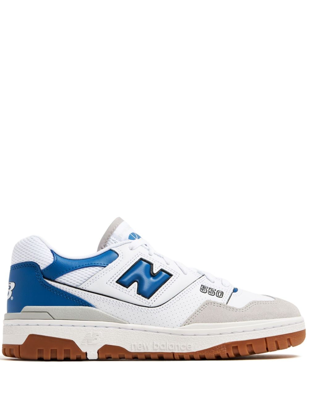 New Balance 550 Colour-block Leather Sneakers In White