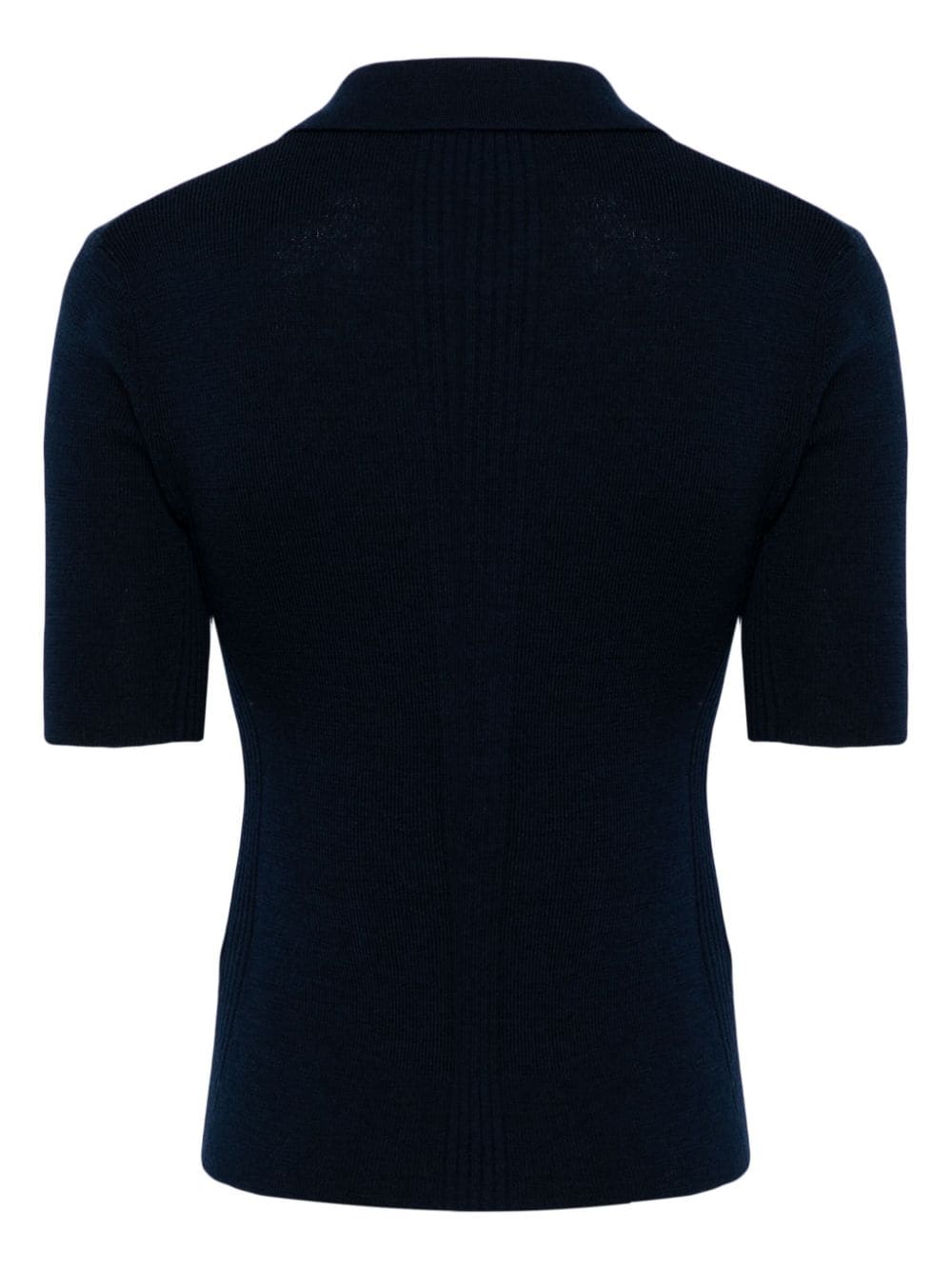 Image 2 of GANNI ribbed-knit wool polo shirt