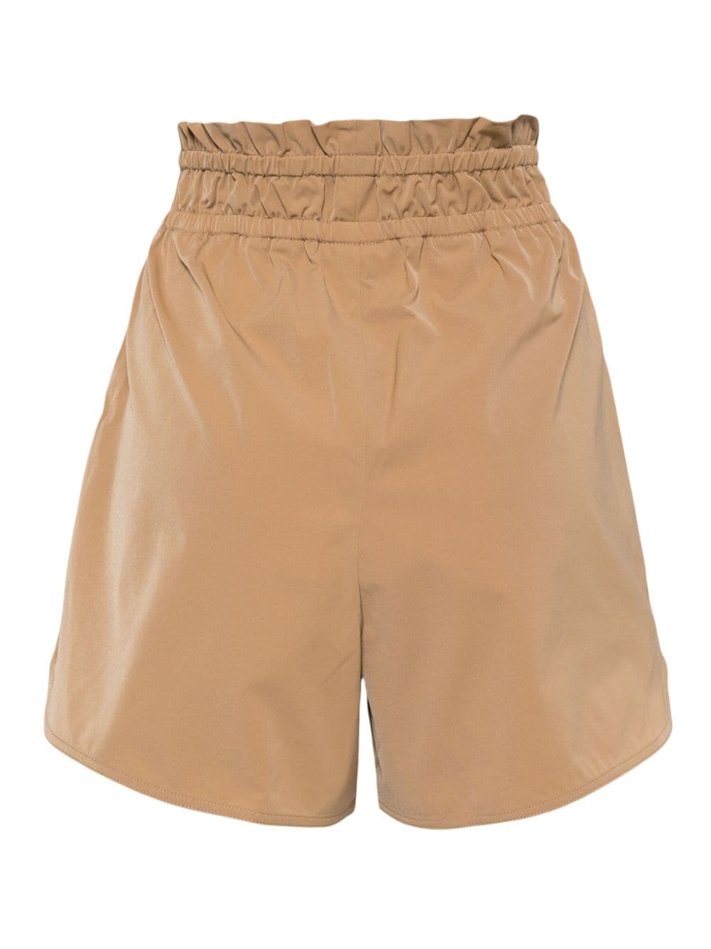 Shop Ganni Logo-embroidered Shorts In Brown