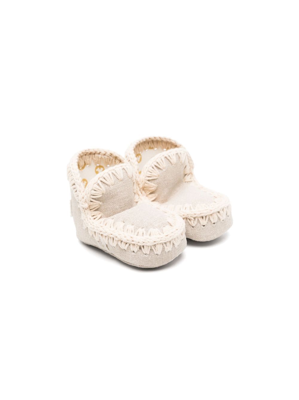 Mou Babies' Summer Eskimo Crochet-trim Boots In Neutrals