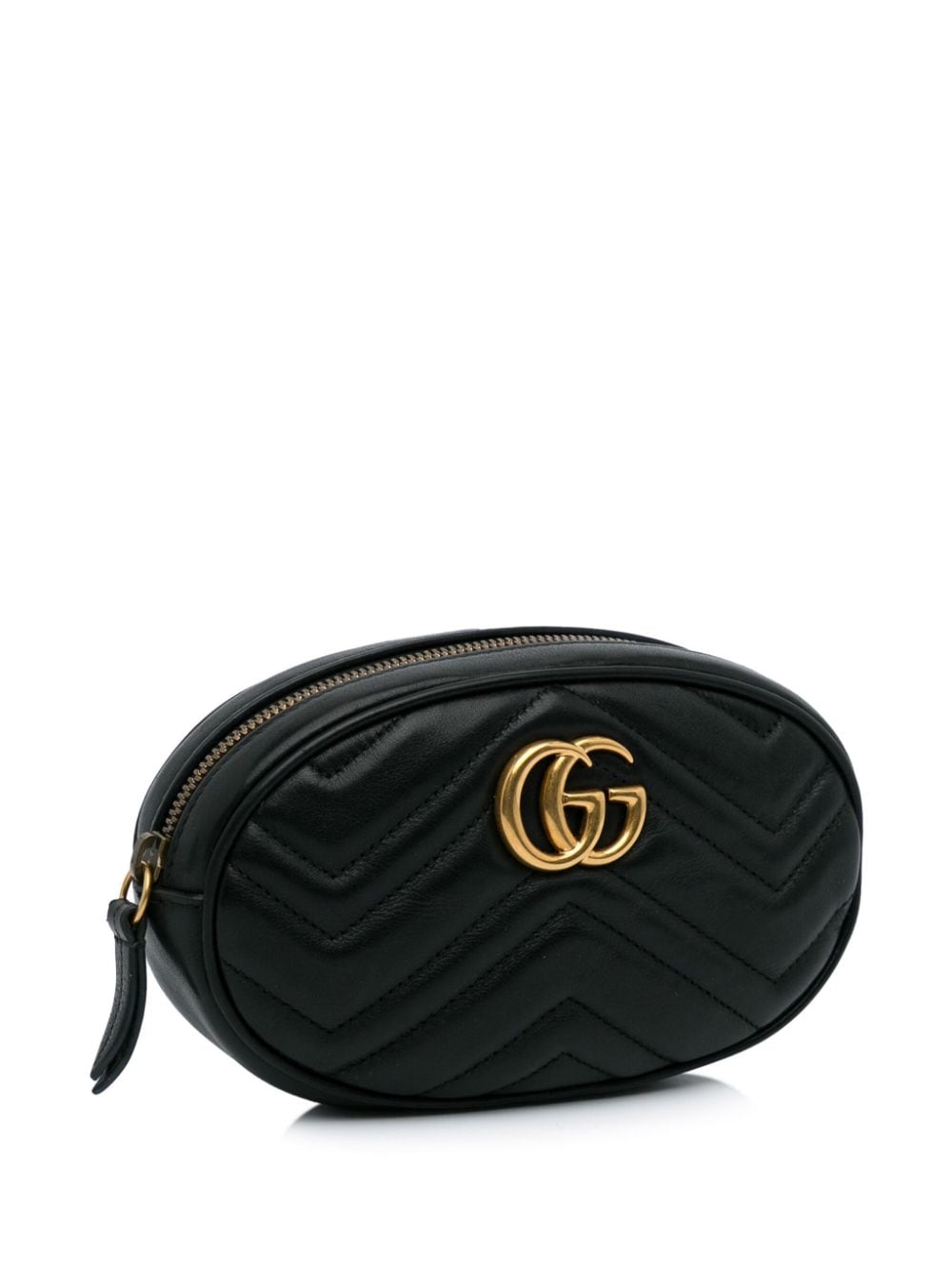 Pre-owned Gucci 2016-2023 Gg Marmont Belt Bag In Black