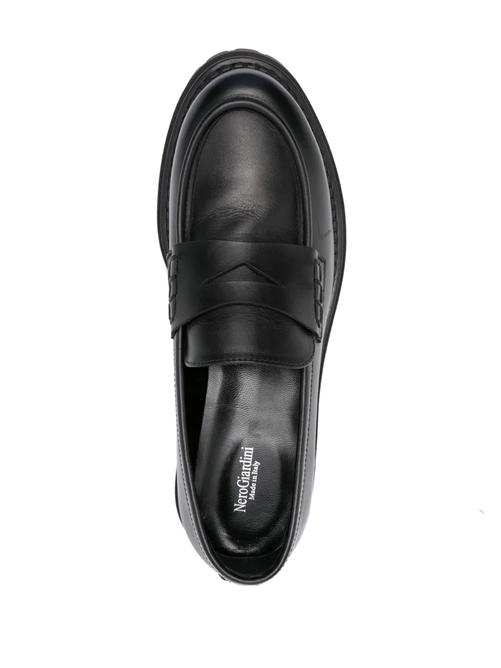 NeroGiardini round-toe leather loafers Black