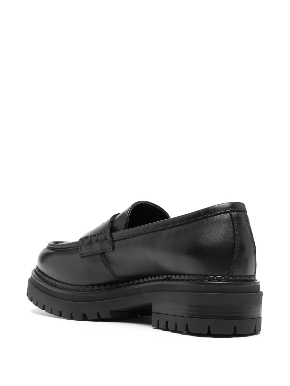 NeroGiardini round-toe leather loafers Black