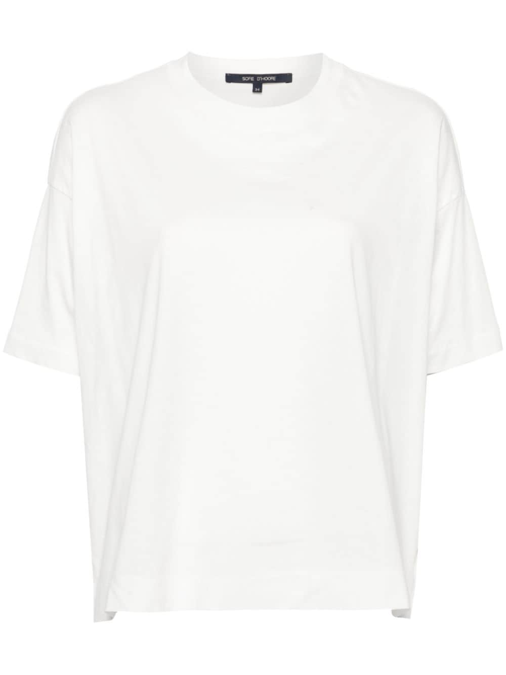 Shop Sofie D'hoore Crew-neck Cotton T-shirt In White