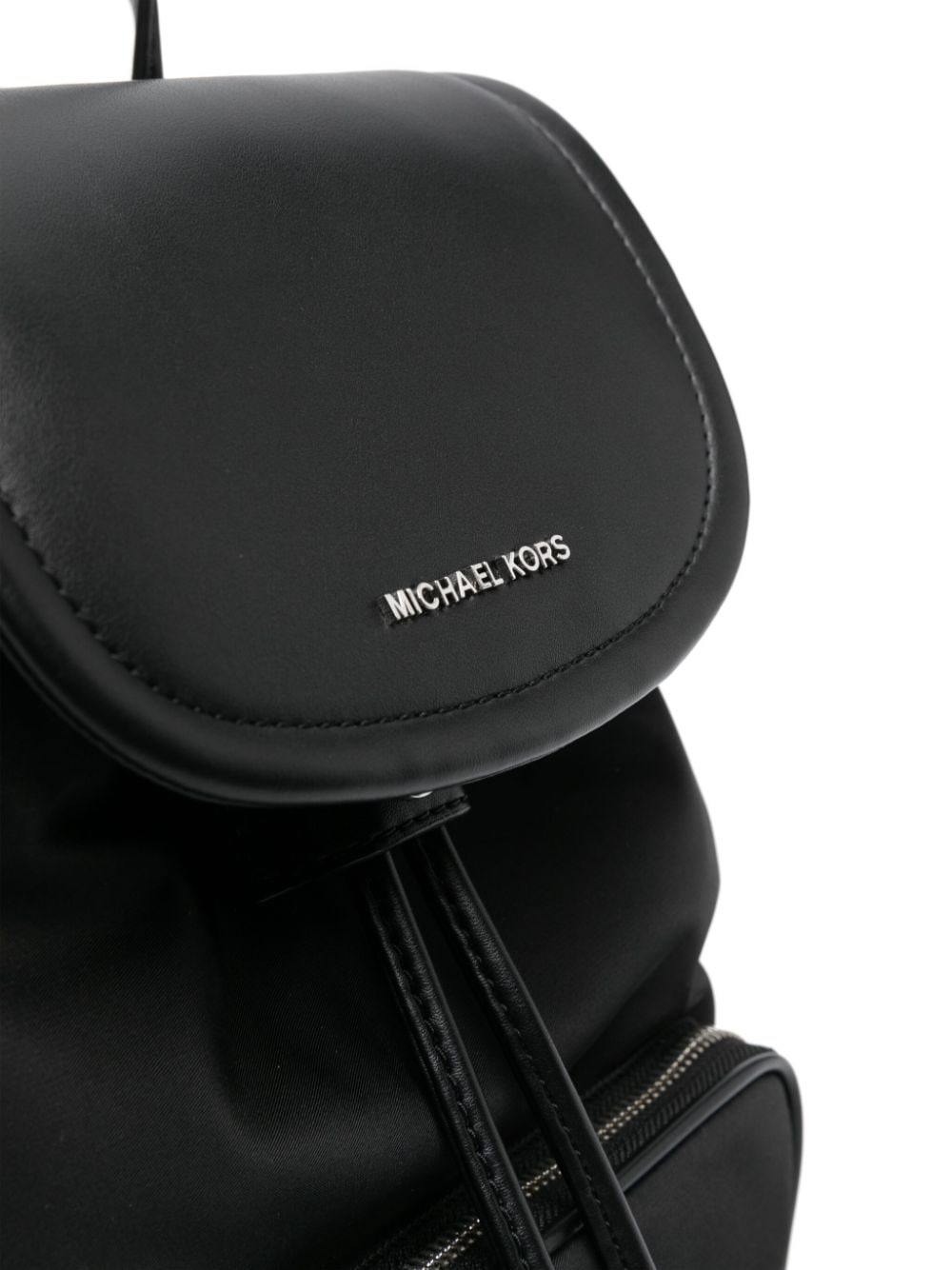 Shop Michael Michael Kors Logo-plaque Leather Backpack In 黑色