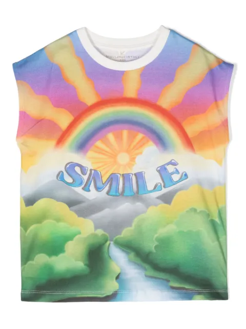 Stella McCartney Kids Smile printed cotton T-shirt