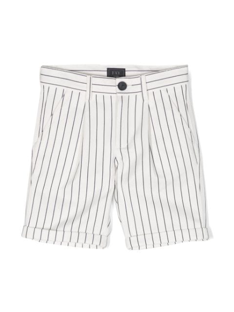 Fay Kids striped cotton shorts