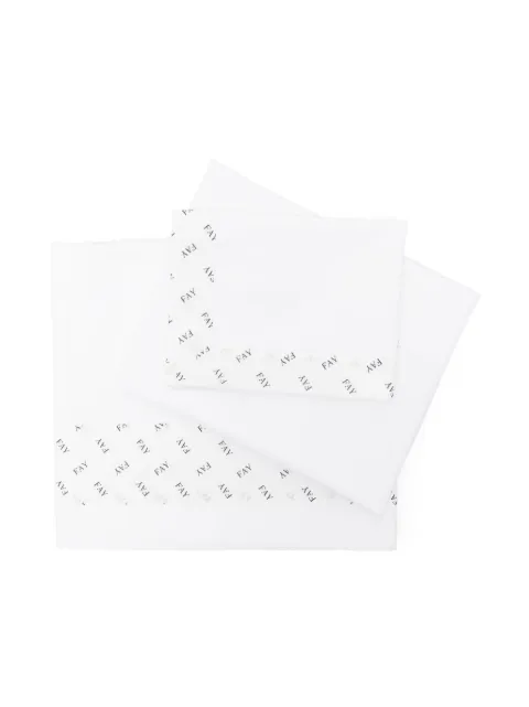 Fay Kids logo-print cotton sheets (set of two)