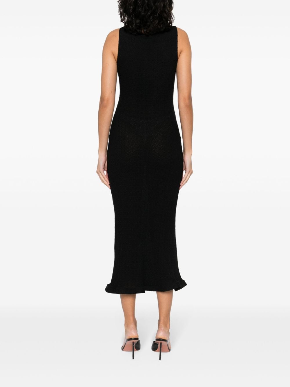 Shop Nissa Textured Sleeveless Maxi Dress In Black