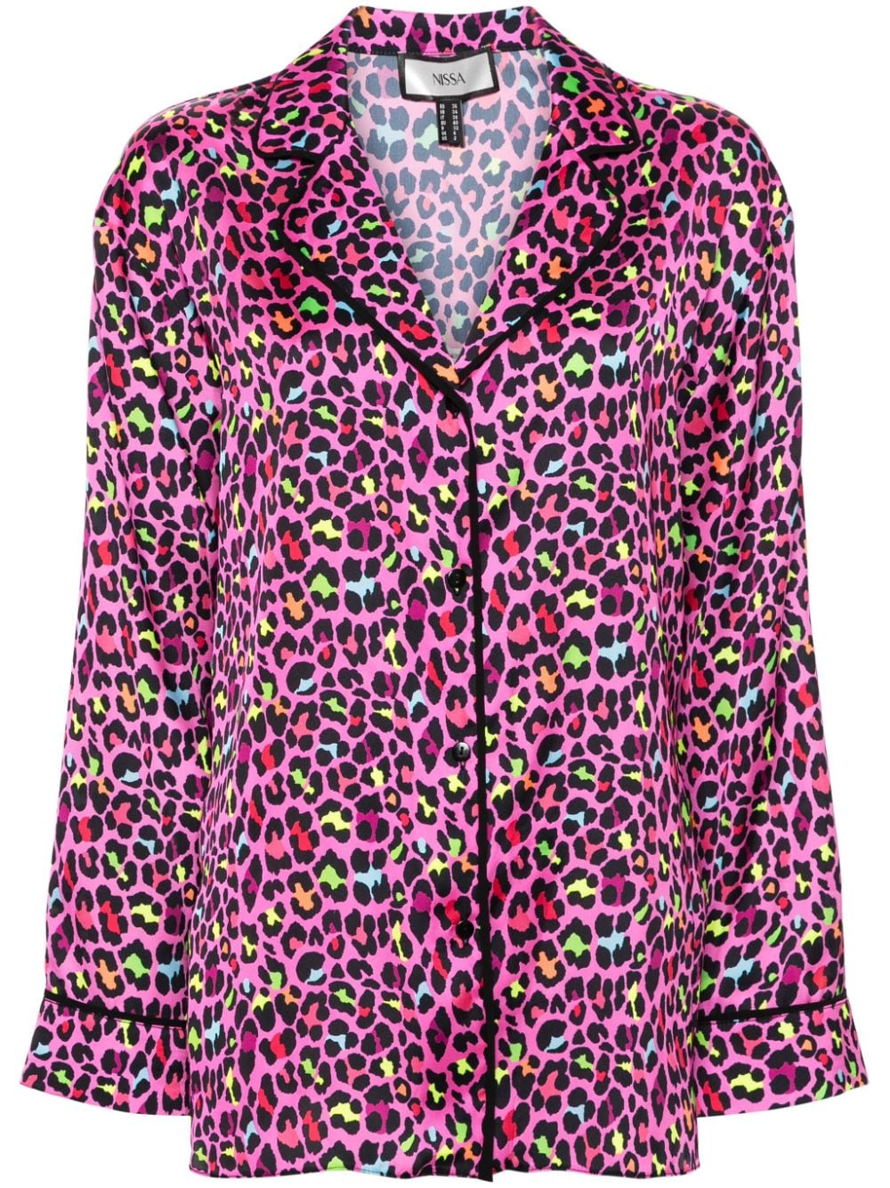 NISSA leopard-print silk shirt - Rosa