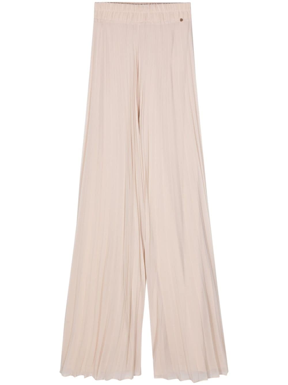 Nissa Pleated Palazzo Trousers In Neutrals