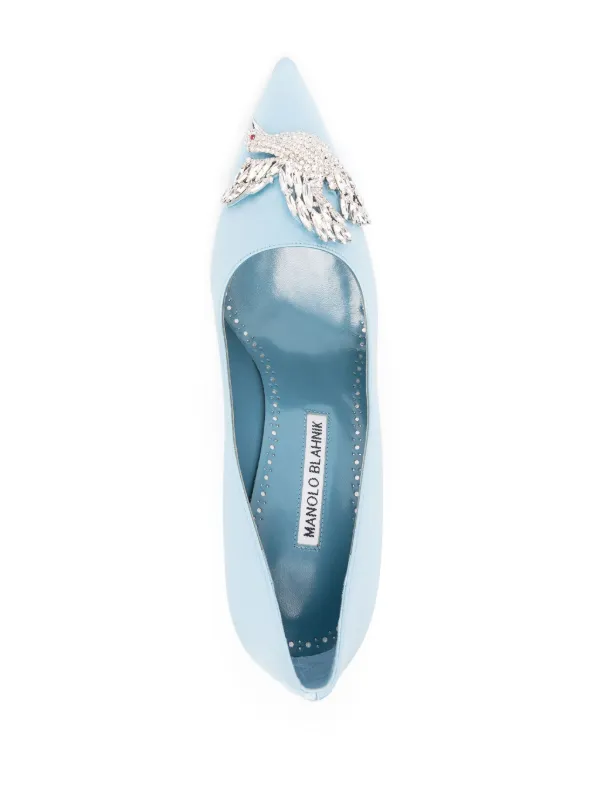 Manolo Blahnik Palos 90mm Pumps Blue FARFETCH AZ