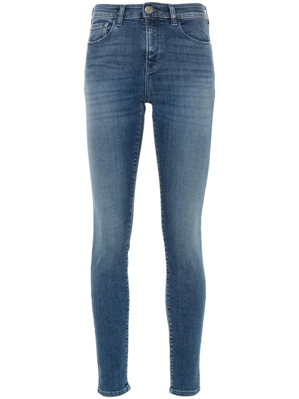 Shop Emporio Armani Mid-rise Skinny Jeans In Blue