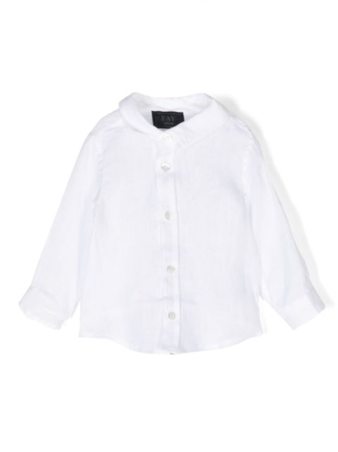 Fay Kids long-sleeve linen shirt