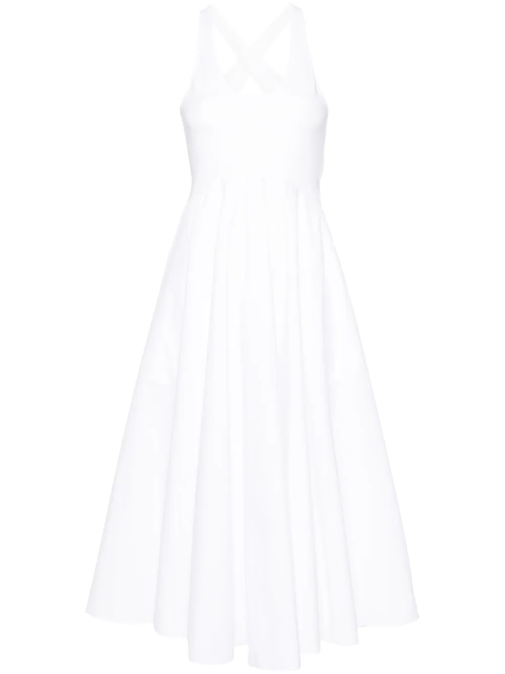 Alaïa flared poplin midi dress | White | Image 1